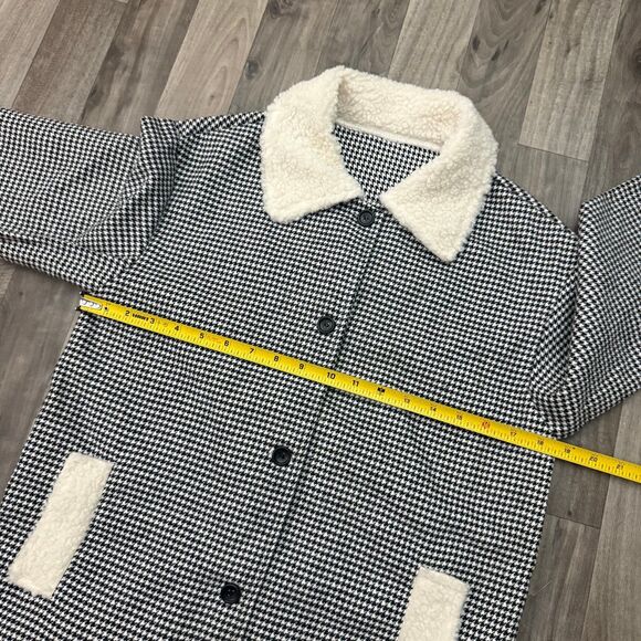 Houndstooth plaid Sherpa collar jacket - Picture 2 of 4